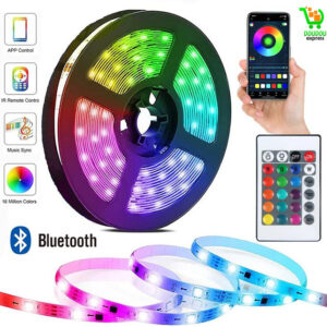 Bande lumineuse LED Bluetooth intelligente SMD 5050, télécommande, ruban flexible, lampe à diode, rétroéclairage TV, salle de jeu, décoration d'intérieur