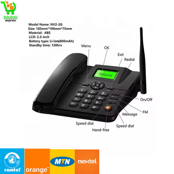 Téléphone Fixe GSM - SQ LS 930 - Dual SIM - Radio FM – Image 3