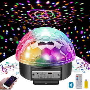 Boule rotative magique en cristal, 18W, BLUETOOTH, MP3, télécommande, 6 couleurs, RGB 3 en 1, lumières disco pour fêtes, lumières de scène à LED
