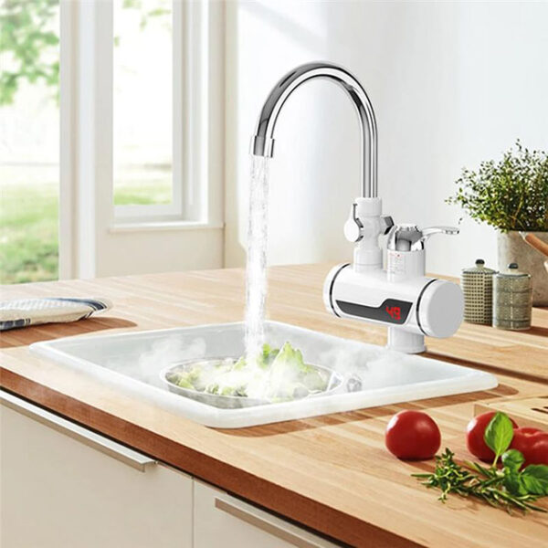 Robinet de chauffe-eau instantané à affichage de la température, robinet de chauffage électrique à froid instantané sans réservoir de cuisine, robinet d'eau chaude instantané(Lateral Model 2) – Image 2