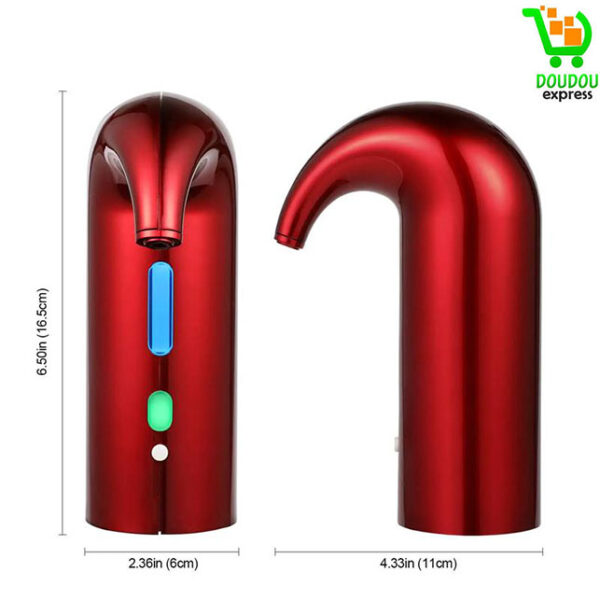 Aérateur de vin électrique - Distributeur automatique intelligent - Cadeau idéal pour la famille et les fêtes (rouge) – Image 3