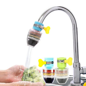 Filtre à eau de robinet, robinet d'eau à charbon actif, rallonge de robinet filtre de robinet 5 couches filtres purificateur d'eau filtration au charbon actif tête de pulvérisation buse de robinet pro