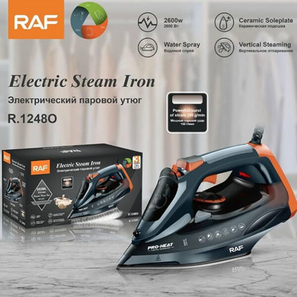 Fer à vapeur RAF R.1248O, 2600 W, 220 V, 50 Hz, noir – Image 4