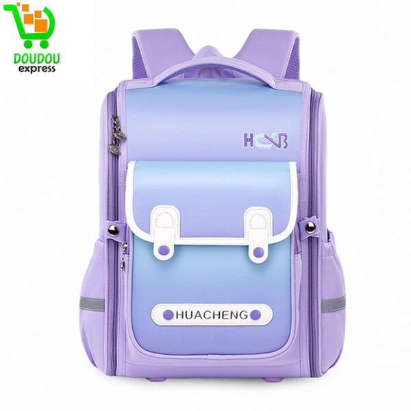 Sac à dos pour enfants, grande capacité, pour élèves du primaire, élégant, format A4, effet réfléchissant nocturne, ceinture de poitrine incluse, trousse à stylos, sac à dos pour garçons et filles, léger, – Image 2