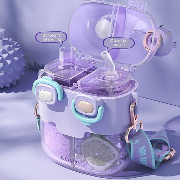 Bouteilles d'eau anti-fuites, gobelets pour enfants - Bouteille d'eau de voyage grande capacité | Gobelets portables anti-fuites pour enfants – Image 5