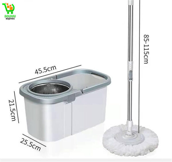 Serpillère à essorage Automatique, Mains Libres, Nettoyage des sols, tampons en Microfibre, avec Seau, Accessoires Magiques de Salle de Bains Warm as Ever – Image 2