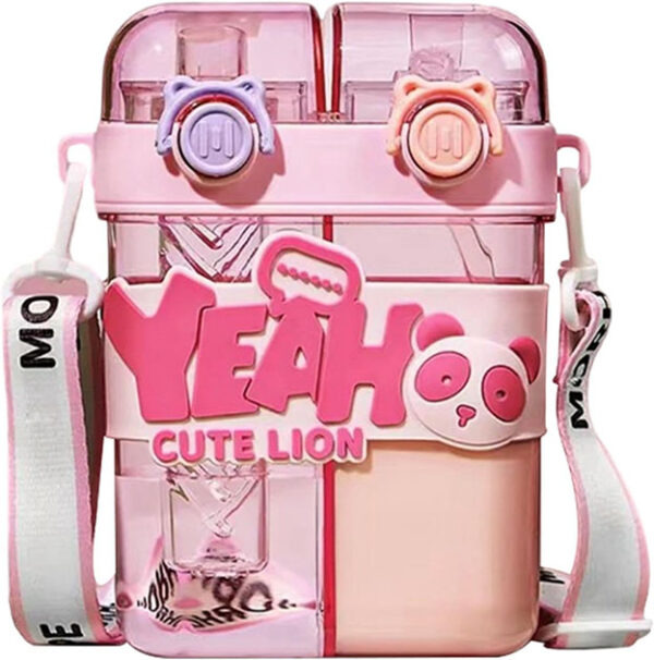 Bouteilles d'eau anti-fuites, gobelets pour enfants - Bouteille d'eau de voyage grande capacité | Gobelets portables anti-fuites pour enfants – Image 2