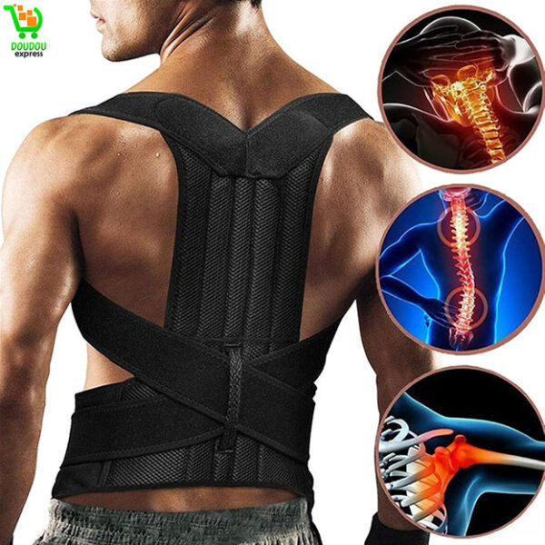 Correcteur de posture dos complet soutien lombaire colonne vertébrale attelle lisseur pour hommes, femmes et enfants, respirant, réglable pour le cou et l'épaule – Image 2