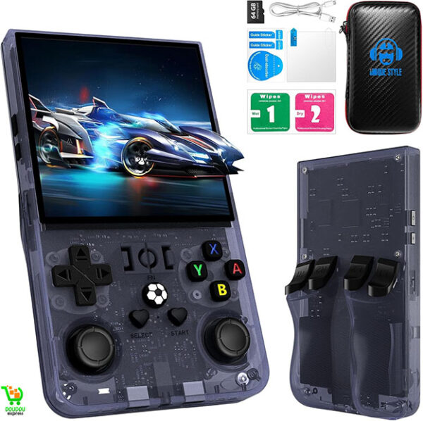 Console de jeu portable rétro avec 128 Go intégrés 22 000 jeux classiques, système Linux 4.0 open source Lecteur de jeu portable portable en vidéo 4K HD IPS – Image 3