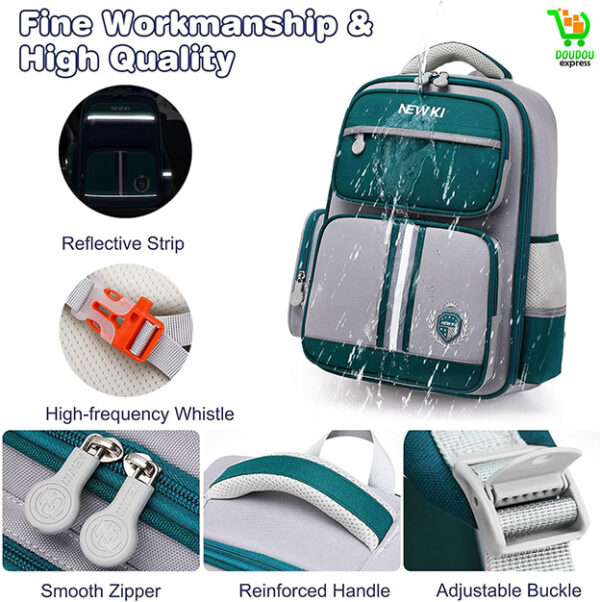 Sac à Dos Enfant Cartable Scolaires Maternelle Garcon Color-Blocking Sac Maternelle avec Bandes réfléchissantes Multi-Poches Toile Sac a Dos Bebe Fille Cartable Sac a Dos Stitch Sacs à Dos – Image 12