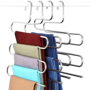 Cintre à pantalons en métal créatif en forme de S, support à vêtements multi-fonctions, support multicouche