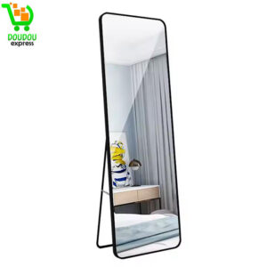 Grand miroir sur toute la longueur - 161 x 52 cm - Moderne - Cadre en aluminium doré - Montage mural - Pour salon, chambre à coucher