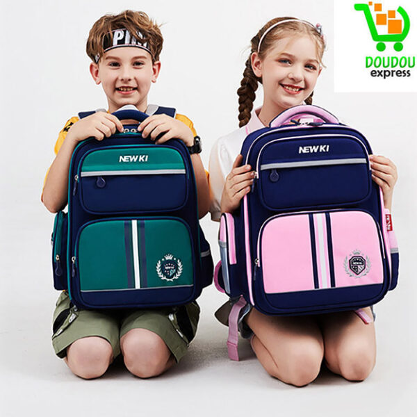 Sac à Dos Enfant Cartable Scolaires Maternelle Garcon Color-Blocking Sac Maternelle avec Bandes réfléchissantes Multi-Poches Toile Sac a Dos Bebe Fille Cartable Sac a Dos Stitch Sacs à Dos – Image 8