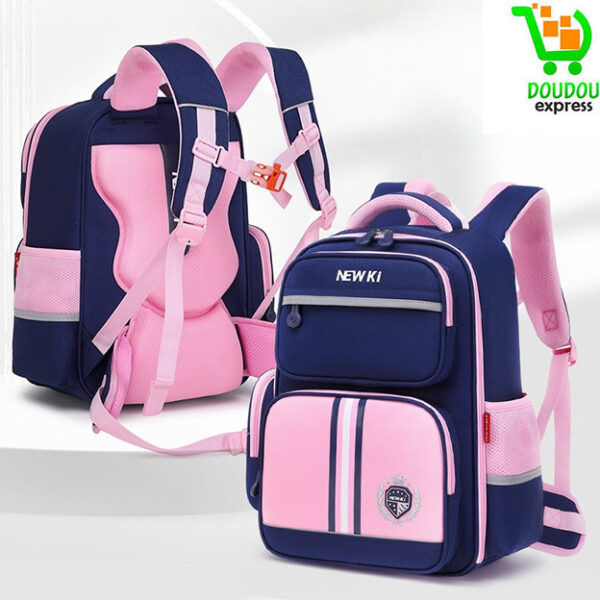 Sac à Dos Enfant Cartable Scolaires Maternelle Garcon Color-Blocking Sac Maternelle avec Bandes réfléchissantes Multi-Poches Toile Sac a Dos Bebe Fille Cartable Sac a Dos Stitch Sacs à Dos – Image 2