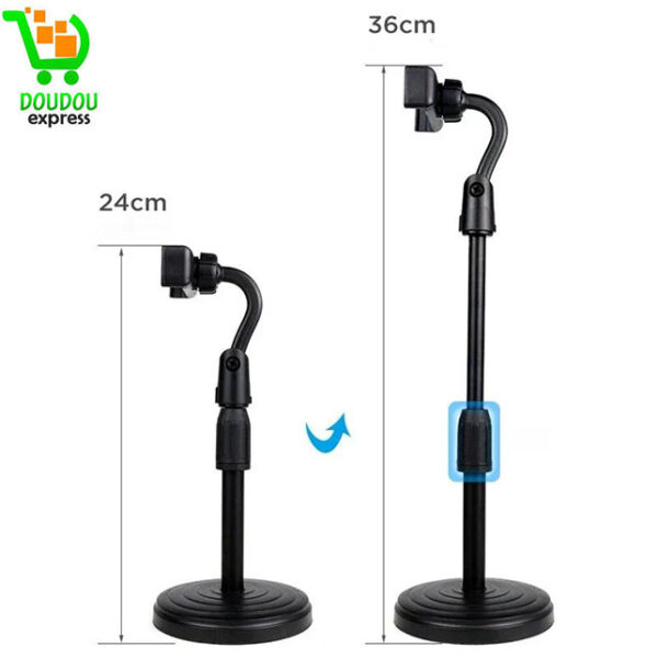 Trépied de bureau léger à réglage universel, pour Smartphone iPhone Samsung avec support de téléphone, bâton de Selfie, support Tripe – Image 2