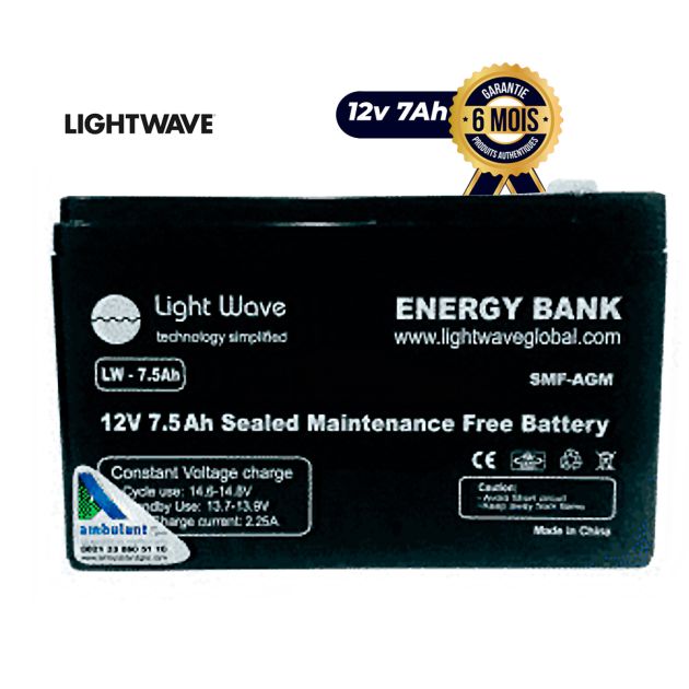 Batterie onduleur - Light wave - 12v - 7Ah