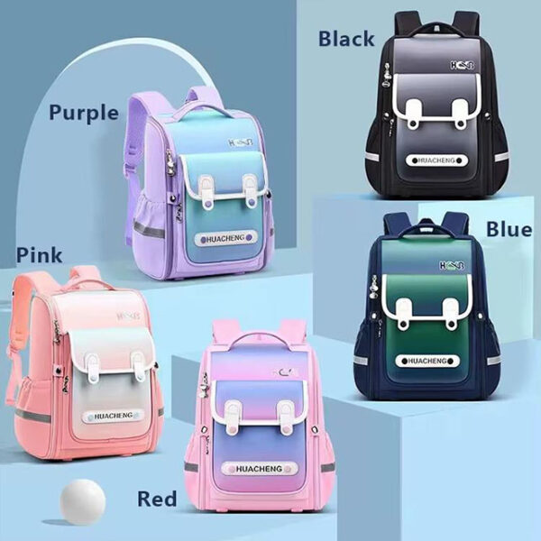 Sac à dos pour enfants, grande capacité, pour élèves du primaire, élégant, format A4, effet réfléchissant nocturne, ceinture de poitrine incluse, trousse à stylos, sac à dos pour garçons et filles, léger, – Image 3