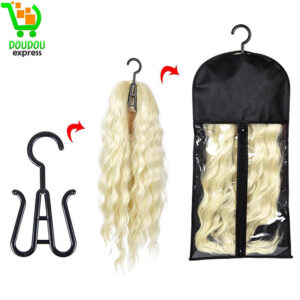 Sac de rangement pour perruque, sac pour perruque avec cintre | Sac de cheveux de perruque | Sac de voyage pour extensions de cheveux avec cintre, sac de rangement pour extensions de cheveux