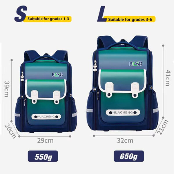Sac à dos pour enfants, grande capacité, pour élèves du primaire, élégant, format A4, effet réfléchissant nocturne, ceinture de poitrine incluse, trousse à stylos, sac à dos pour garçons et filles, léger, – Image 5