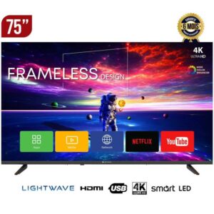 TV SMART- LIGHTWAVE - 75 POUCES - ANDROID - UHD - 4k - Sans bords - LW S7500-T2S2