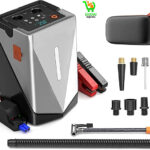 Démarreur de batterie multifonctionnel avec pompe à air et souffleur, démarreur de batterie de voiture portable, chargeur de batterie de voiture, démarreur de batterie de voiture,