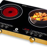 Poêle électrique infrarouge portable de table avec minuterie numérique