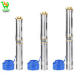 Pompe submersible pour puits profond, 2HP/1500 W 230 V/60 Hz, débit de 37 GPM, tête de 130,1 m, avec cordon électrique de 10,1 m, pompes à eau en acier inoxydable de 10,2 cm pour usage