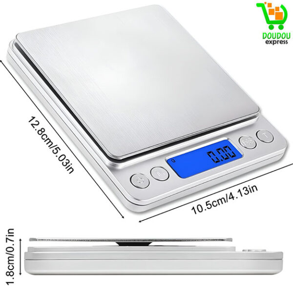 Balance électronique 0,01/0,1 g, balance numérique en grammes, balance de poids pour la cuisson du thé, balance de cuisine (couleur : 3 kg-0,1 g) – Image 4