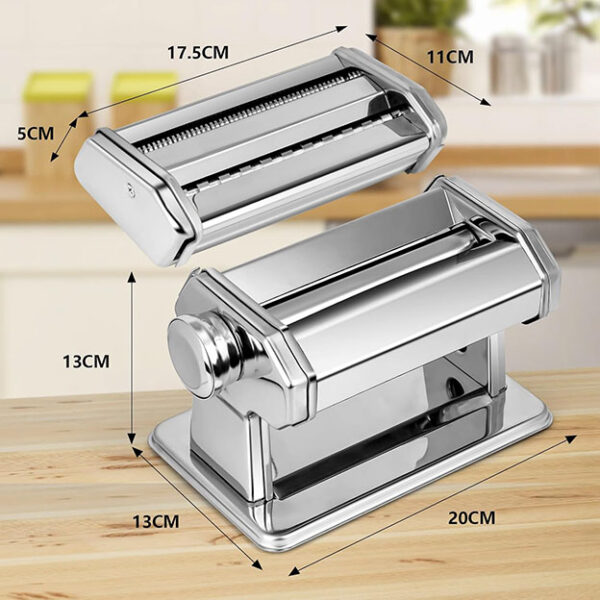 Machine à Pâtes Manuelle, 7 Épaisseurs Réglables, Machine à Pâtes en Acier Inoxydable avec Rouleau et Cutter, Machine à Pâtes Fraîches à Manivelle à la Main pour Spaghetti, Fettuccini, Lasagnes – Image 3