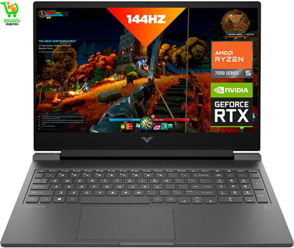 Ordinateur portable HP Victus 16, écran FHD IPS 144 Hz, AMD Ryzen 5 7640HS, 16 Go de RAM, SSD 512 Go, GPU NVIDIA GeForce RTX 3050 (6 Go), Windows 11 Home,