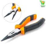 Pince de sertissage de fil d'acier à haute teneur en carbone, Semi-industriel, double couleur, poignée en PVC souple, pince à nez long