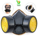 Filtre à double cartouche de charbon actif remplaçable, masque réutilisable pour la protection respiratoire, demi-masque, respirateur anti-poussière