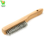 Brosse à gratter pour fil d'acier inoxydable, manche en bois, multi-usages, pour soudage, peinture, poussière, rouille