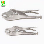 Pince à bec long étau Pince à mâchoires incurvées en acier Cr-V Verrouillage des poignées d'étau réglables