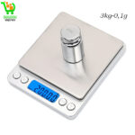 Balance électronique 0,01/0,1 g, balance numérique en grammes, balance de poids pour la cuisson du thé, balance de cuisine (couleur : 3 kg-0,1 g)