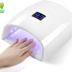 Lampe à ongles UV LED rechargeable, sans fil 66 W pour vernis gel et vernis ordinaire, séchage LED avec 5 réglages de minuterie, capteur automatique, écran LCD, blanc