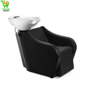 Fauteuil de shampoing BarberPub, bac à shampoing réglable en porcelaine et céramique, inclinable, pour spa, salon de beauté et salon de coiffure,