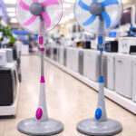 Ventilateur sur pied 3 vitesses, Ventilation puissante, Oscillation automatique, Hauteur réglable