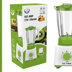 Blender 2 en 1 - DAY-STARS - 1.5 L - Avec verrouillage de sécurité - DST-925 - 400 Watts - 1 bol de broyage en plastique - 2 vitesses + Pulse