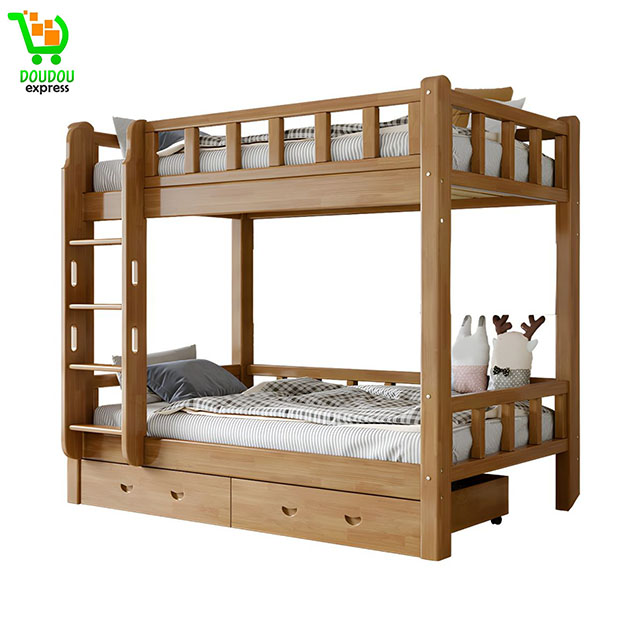 Lit enfant en bois massif Genre Moderne du milieu du siècle Thème neutre Lit superposé