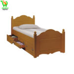 Lit 1 Place 4 Tiroirs Couchage 90 x 190 BOIS Massif