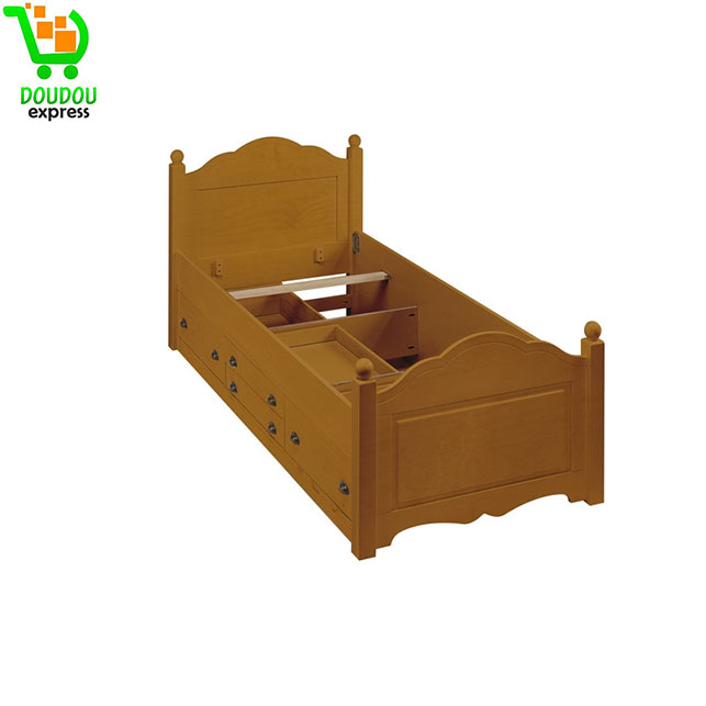 Lit 1 Place 4 Tiroirs Couchage 90 x 190 BOIS Massif – Image 3